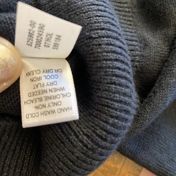 Banana Republic M Silk Cashmere Full Zip Sweater Black Lightweight Knit MENS - Picture 9 of 10